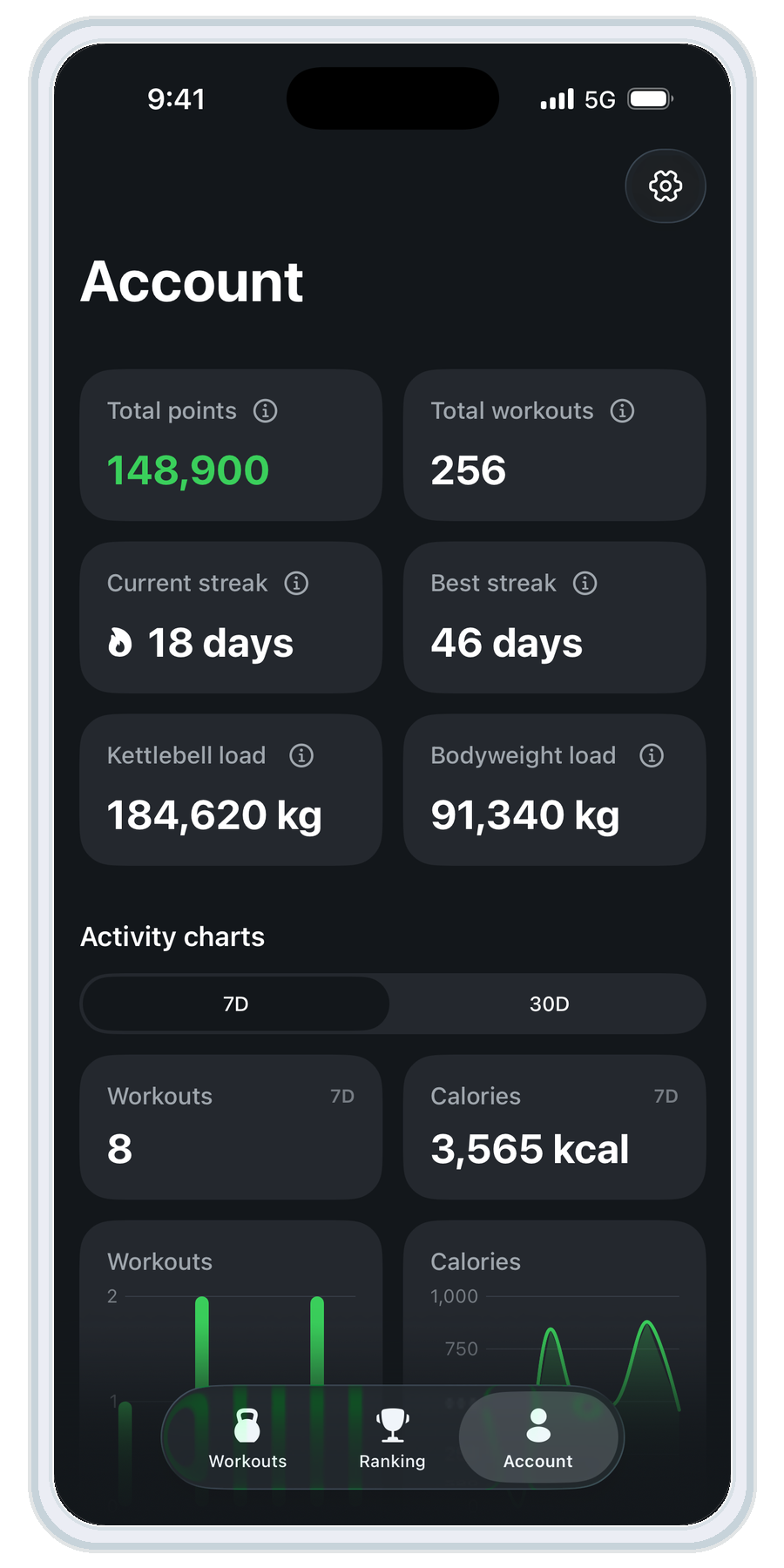 Track your streaks app screen